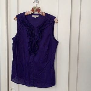 Loft Sleeveless Ruffle Top